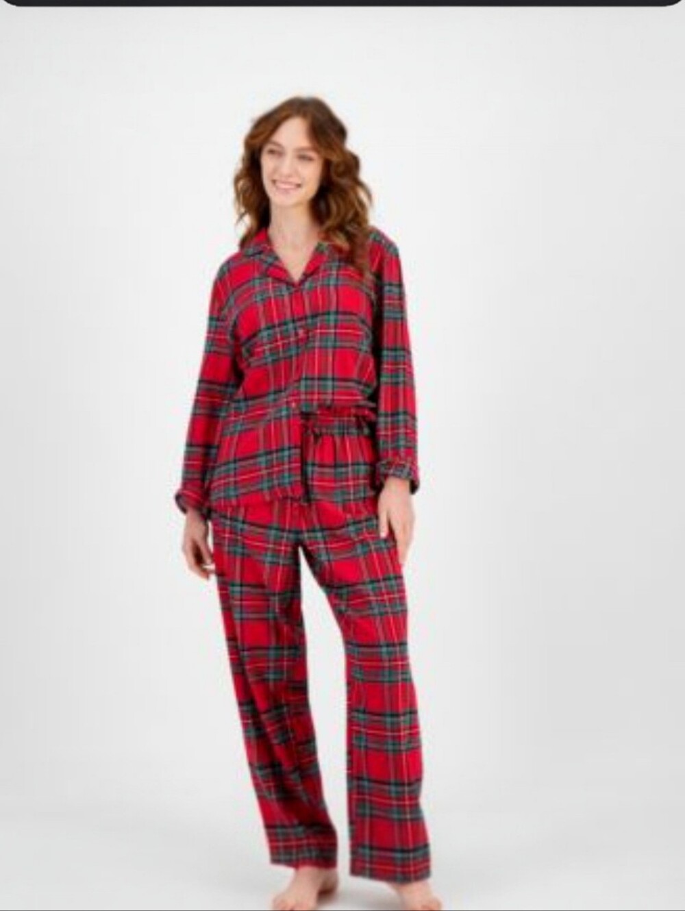 NWT Holiday Lane Macy's Brinkley Plaid Pajama Set Women's Size XL